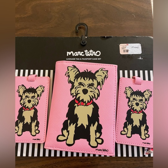 NWT Marc Tetro Yorkie Luggage Tags and Passport Set - Picture 2 of 5